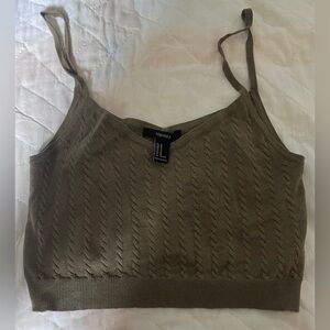 Forever 21 Olive Green tank Knit Crop Top. Size Medium